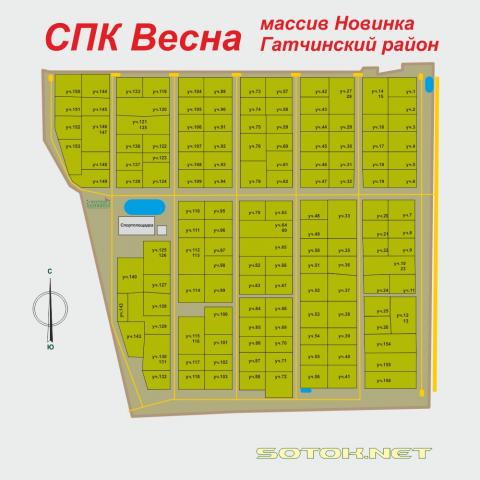 План Садоводство "Весна". Массив "Новинка" (Гатчинский р-н.)